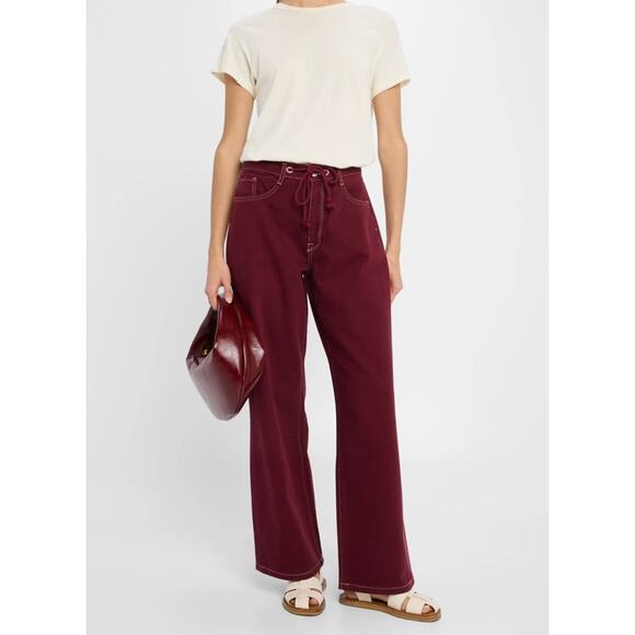 Triarchy Jeans Mid Rise Drawstring Baggy Nesta Size S Red - Picture 7 of 7